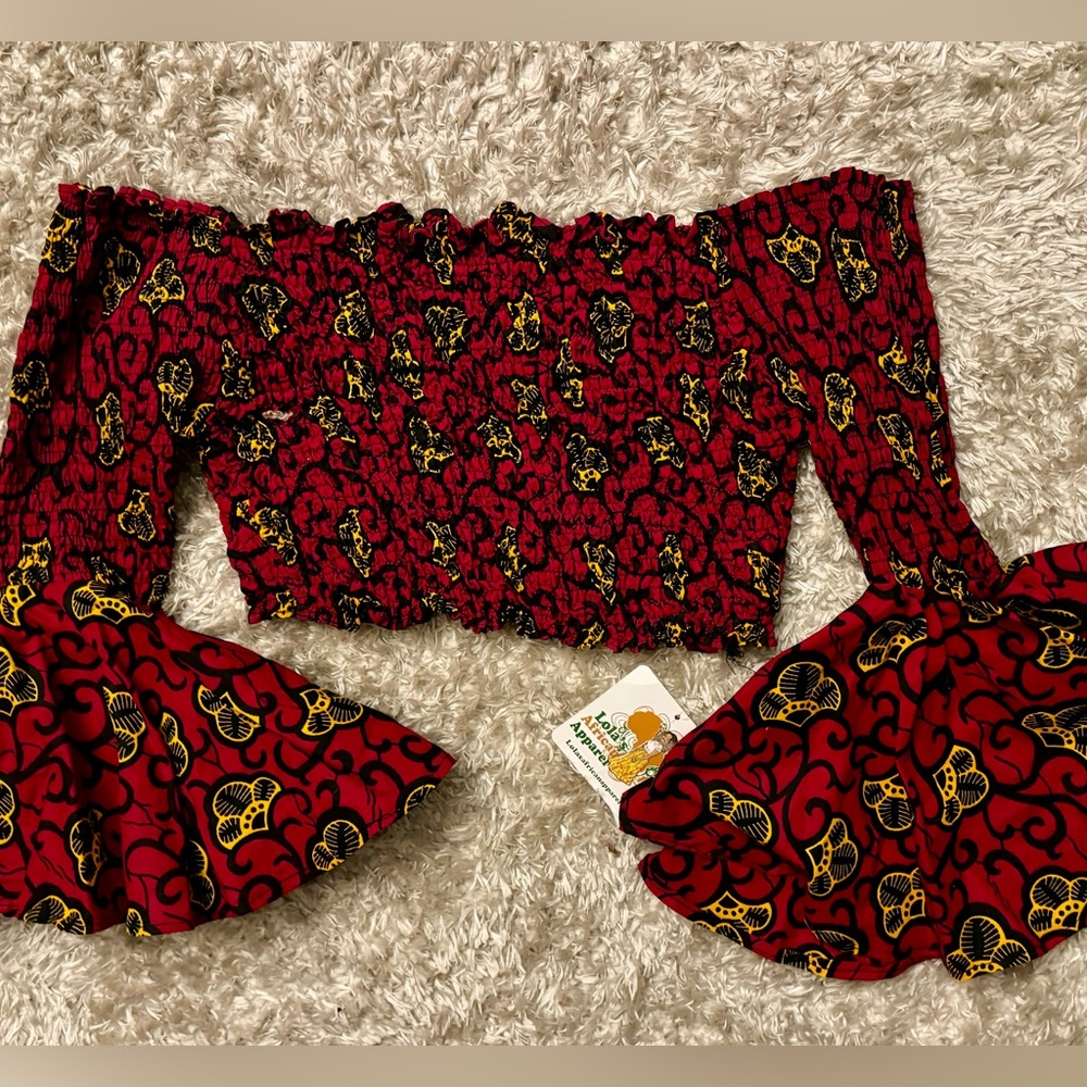 African print BOHO Crop Top Size (runs smaller)